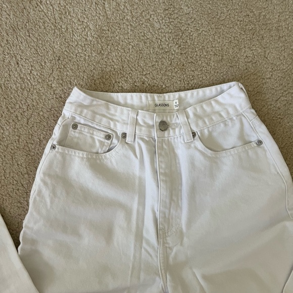 Glassons High Waisted Mom Jean WASHED WHITE US 2 - Picture 3 of 3